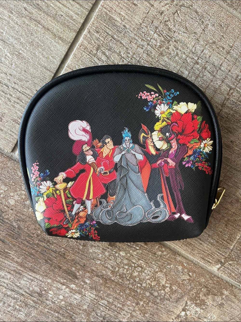 Disney Black Floral Villains Cosmetic Pouch